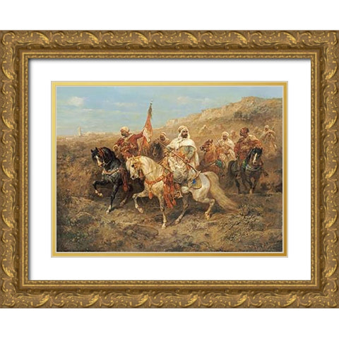 A Regal Procession Gold Ornate Wood Framed Art Print with Double Matting by SMuseumeyer, Adolph