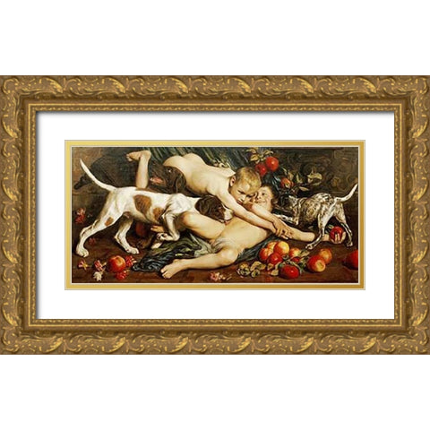 The Centre of Attention Gold Ornate Wood Framed Art Print with Double Matting by Schwarzschild, Alfred