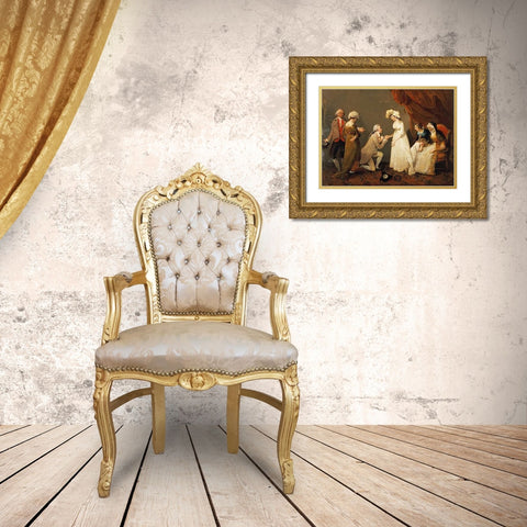 The ProVintageal Gold Ornate Wood Framed Art Print with Double Matting by Singleton, Henry