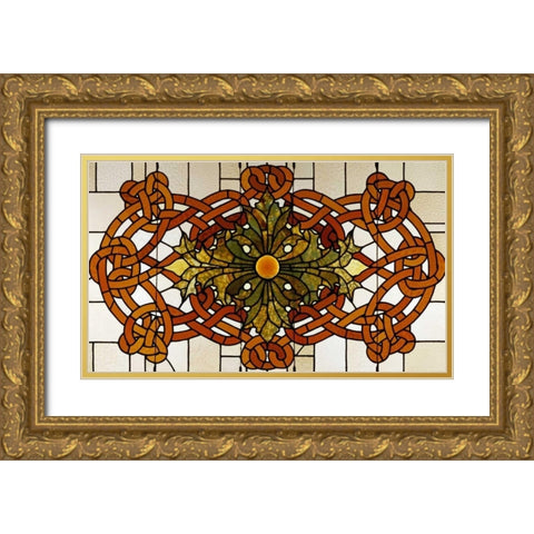 Skylight Panel For The Theatre of The Auditorium Building, Chicago, Illinois Gold Ornate Wood Framed Art Print with Double Matting by Sullivan
