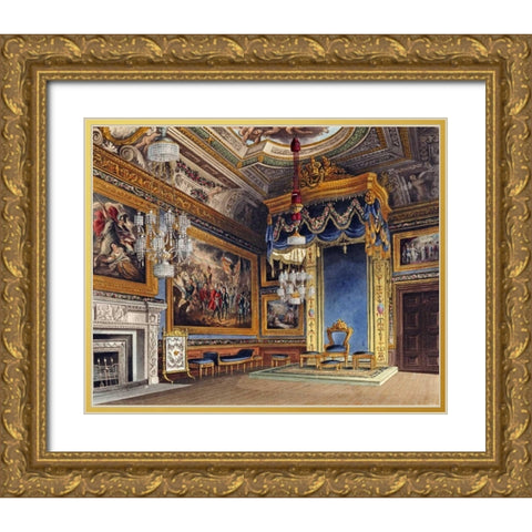 The Kings Audience Chamber, Windsor Castle Gold Ornate Wood Framed Art Print with Double Matting by Sutherland, T.