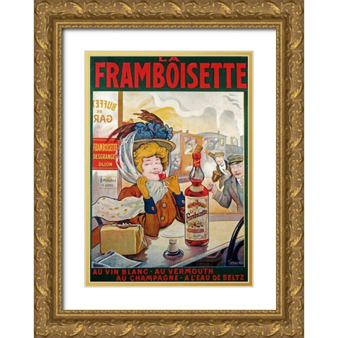 La Framboisette Gold Ornate Wood Framed Art Print with Double Matting by Tamagno, Francisco