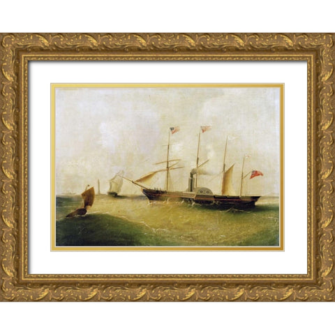 The Great Western Gold Ornate Wood Framed Art Print with Double Matting by Tudgay, I.