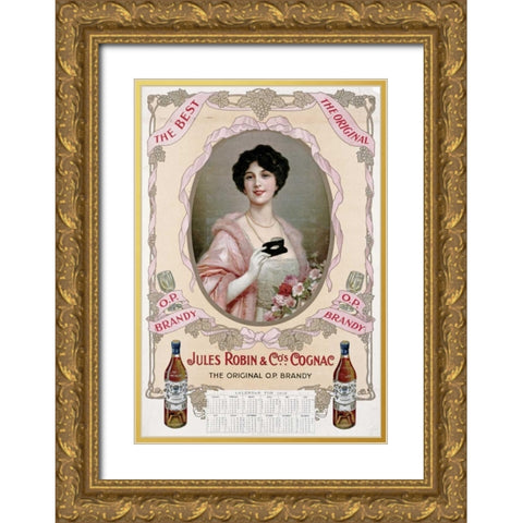 Jules Robin and Cos., Cognac Gold Ornate Wood Framed Art Print with Double Matting by Unknown