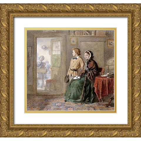 The New Boy Gold Ornate Wood Framed Art Print with Double Matting by Walker, Frederick