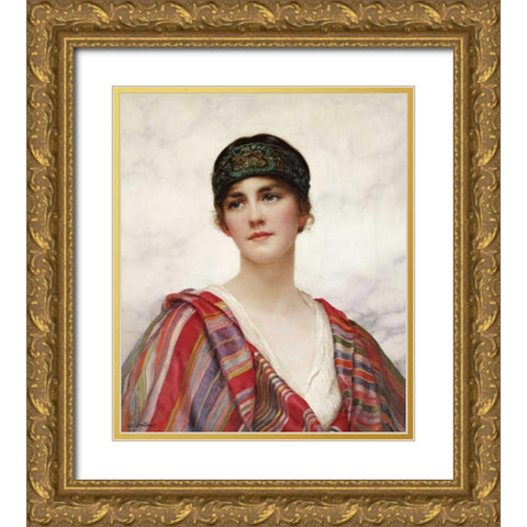 Cyrene Gold Ornate Wood Framed Art Print with Double Matting by Wontner, William Clarke