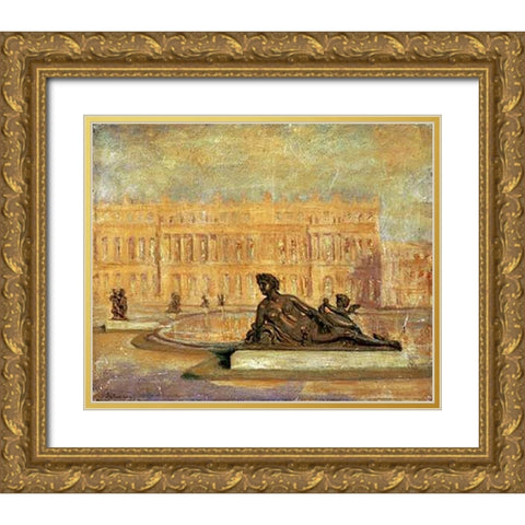 Le Parterre DEau Du Midi Versailles Gold Ornate Wood Framed Art Print with Double Matting by Altamura, Jean