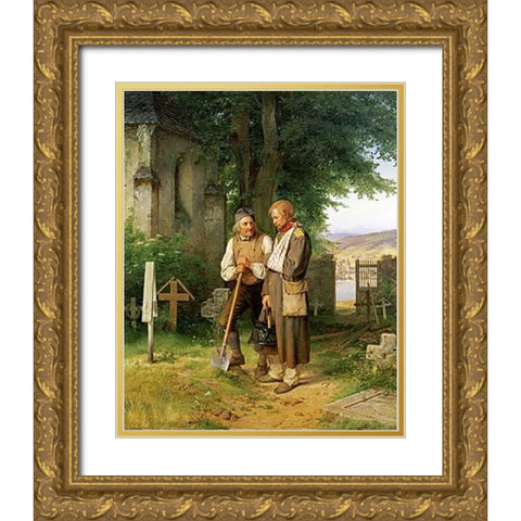 The Homecoming Gold Ornate Wood Framed Art Print with Double Matting by Becker, Jacob