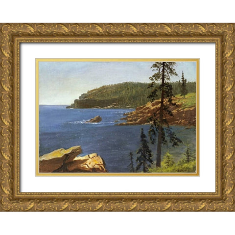 California Coast Gold Ornate Wood Framed Art Print with Double Matting by Bierstadt, Albert
