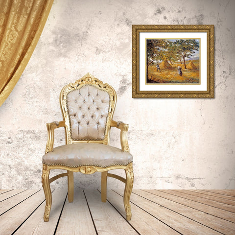 Moisson Gold Ornate Wood Framed Art Print with Double Matting by Boggio, Emilio