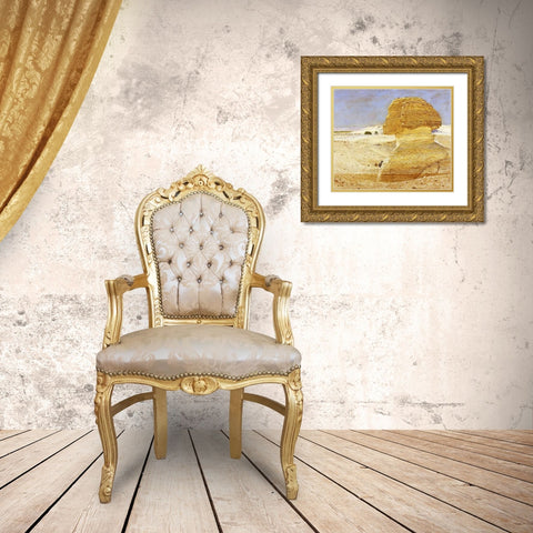 The Great Sphinx at Gizeh Gold Ornate Wood Framed Art Print with Double Matting by Boyce, George Price