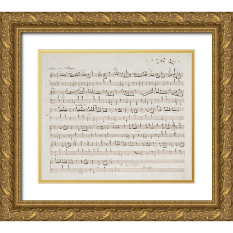Valse Opus 70 No.1 In G Flat Major Gold Ornate Wood Framed Art Print with Double Matting by Chopin, Fryderyk