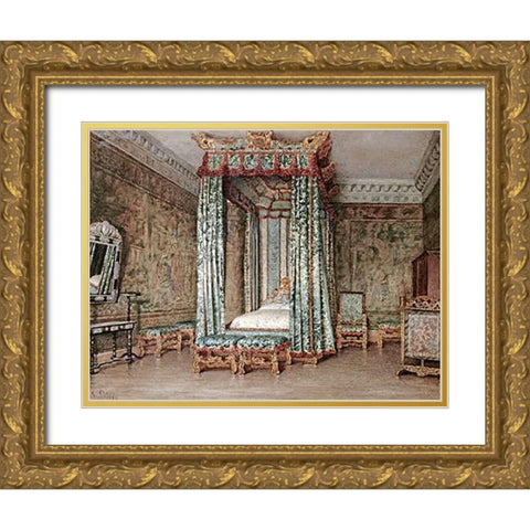The Venetian Ambassadors Room, Knole Gold Ornate Wood Framed Art Print with Double Matting by Clacy, Ellen