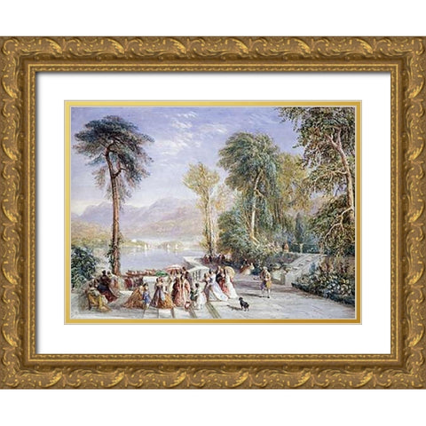Windermere During The Regatta Gold Ornate Wood Framed Art Print with Double Matting by Cox, David
