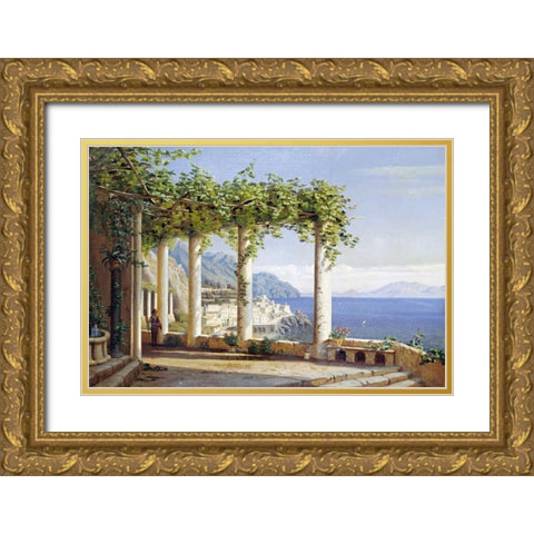 Amalfi Del Convento Dei Capuccini Gold Ornate Wood Framed Art Print with Double Matting by Eilersen, Eiler Rasmussen