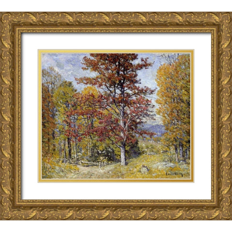 Early Autumn Gold Ornate Wood Framed Art Print with Double Matting by Enneking, John Joseph