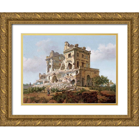 Villa Del Vascello, Al Gianicolo, Roma Gold Ornate Wood Framed Art Print with Double Matting by French School