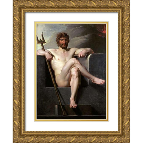 Vintageeidon Enthroned Gold Ornate Wood Framed Art Print with Double Matting by Fuger, Friedrich Heinrich