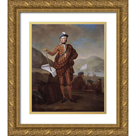 Prince Charles Edward Stewart Gold Ornate Wood Framed Art Print with Double Matting by Gill, E.