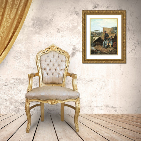 Home, Sweet Home Gold Ornate Wood Framed Art Print with Double Matting by Homer, Winslow