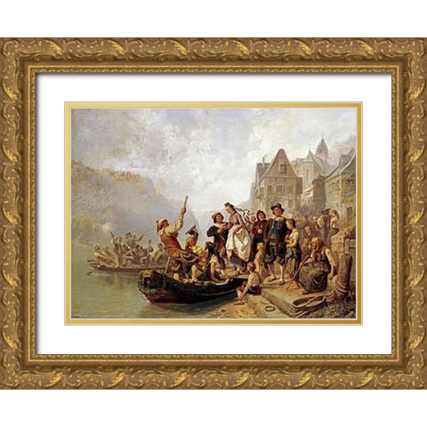 After The Wedding Gold Ornate Wood Framed Art Print with Double Matting by Kindler, Albert