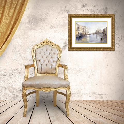 The Grand Canal, With Santa Maria Della Salute, Venice, Italy Gold Ornate Wood Framed Art Print with Double Matting by Lear, Edward
