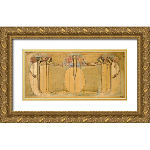 The May Queen Gold Ornate Wood Framed Art Print with Double Matting by Mackintosh, Margaret Macdonald