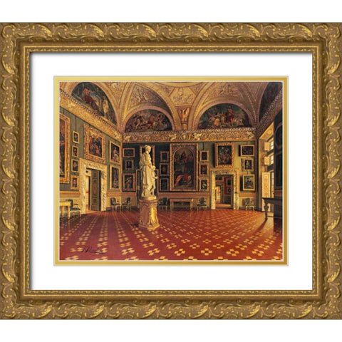 Sala DellIliad, Pitti Palace, Florence Gold Ornate Wood Framed Art Print with Double Matting by Maestosi, Francesco