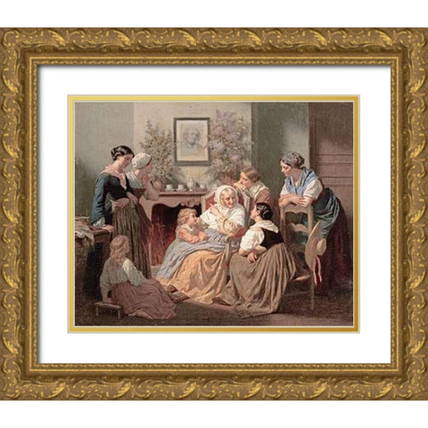 A Story of Grandfathers Glory Gold Ornate Wood Framed Art Print with Double Matting by Merle, Hughes