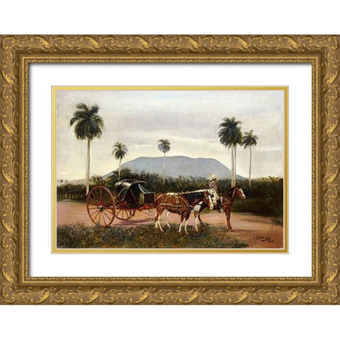 Volanta, 1916 Gold Ornate Wood Framed Art Print with Double Matting by Morales, Eduardo