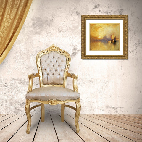Opalescent Venice Gold Ornate Wood Framed Art Print with Double Matting by Moran, Thomas