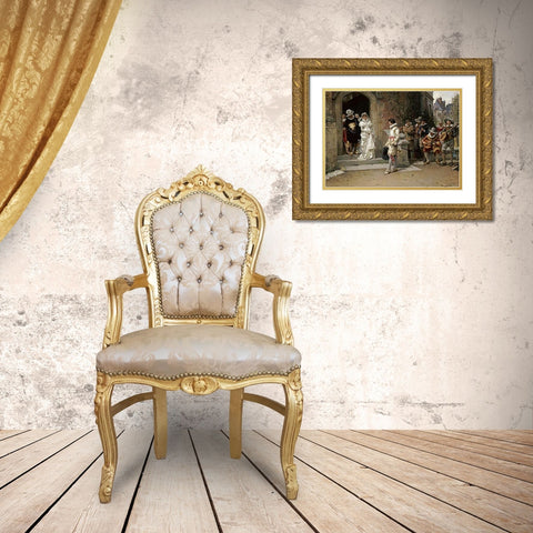 After The Wedding Gold Ornate Wood Framed Art Print with Double Matting by Moreau, Adrien