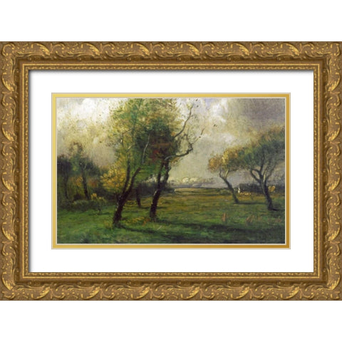 Autumn Glow Gold Ornate Wood Framed Art Print with Double Matting by Murphy, J. Francis