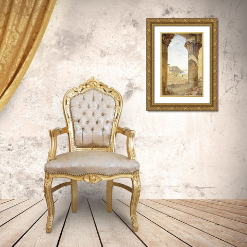 Among The Ruins Gold Ornate Wood Framed Art Print with Double Matting by Newman, Henry Roderick