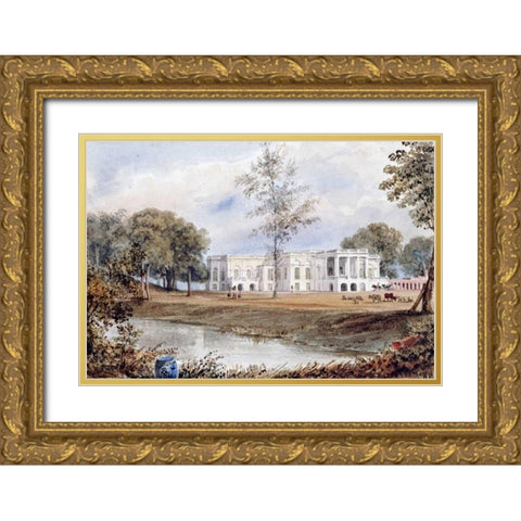 Belvedere House at Alapore Gold Ornate Wood Framed Art Print with Double Matting by Prinsep, William
