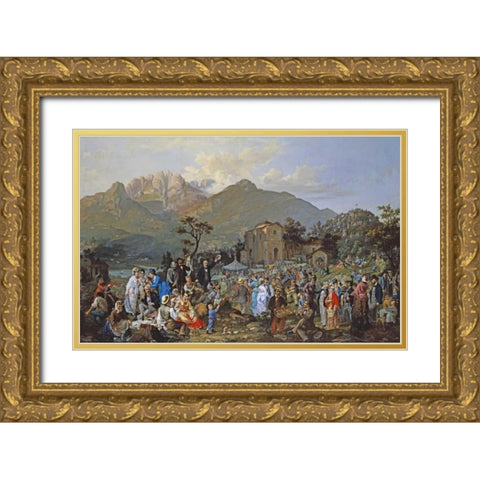 Country Fair Gold Ornate Wood Framed Art Print with Double Matting by Radice, Casimiro