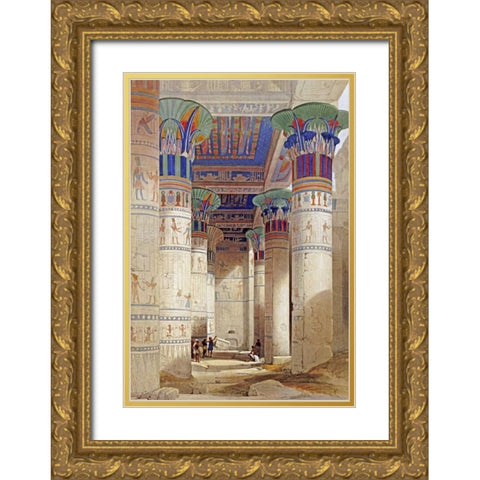 Egyptian View Gold Ornate Wood Framed Art Print with Double Matting by Roberts, David