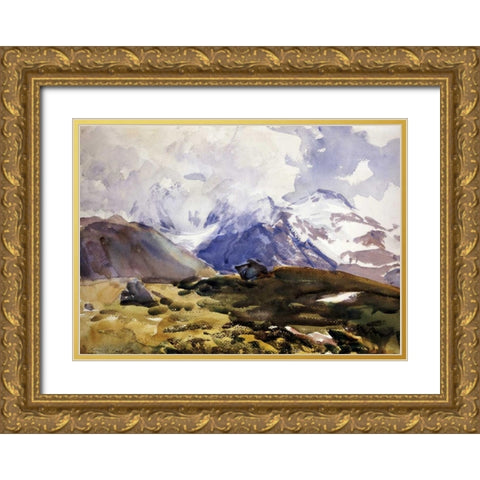 The Simplon Gold Ornate Wood Framed Art Print with Double Matting by Sargent, John Singer