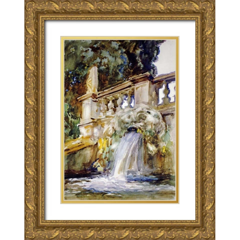 Villa Torlonia, Frascati Gold Ornate Wood Framed Art Print with Double Matting by Sargent, John Singer