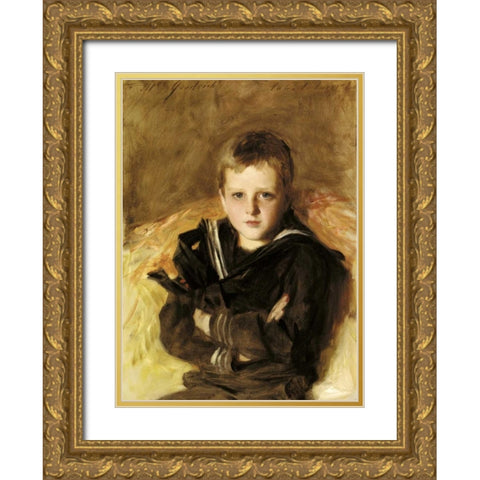 Portrait of Caspar Goodrich Gold Ornate Wood Framed Art Print with Double Matting by Sargent, John Singer