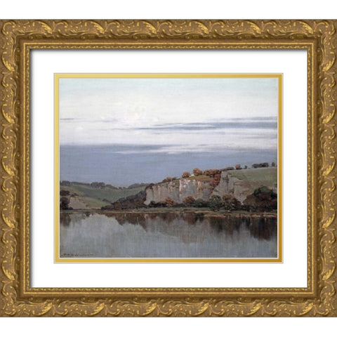Soft Twilight Lingers Gold Ornate Wood Framed Art Print with Double Matting by Sylvester, Frederick Oakes