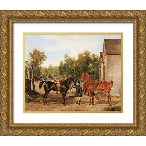Preparing For The Ride Gold Ornate Wood Framed Art Print with Double Matting by Von Zellenberg, Franz Zeller