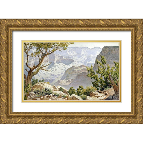 Grand Canyon Gold Ornate Wood Framed Art Print with Double Matting by Widforss, Gunnar