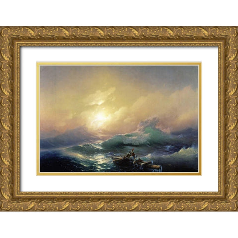Hardest Exam Gold Ornate Wood Framed Art Print with Double Matting by Aivasowsky, Ivan Konstantinovich
