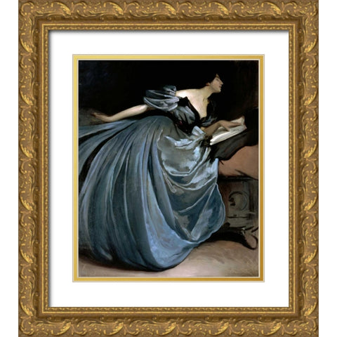 Alethea, 1895 Gold Ornate Wood Framed Art Print with Double Matting by Alexander, John White
