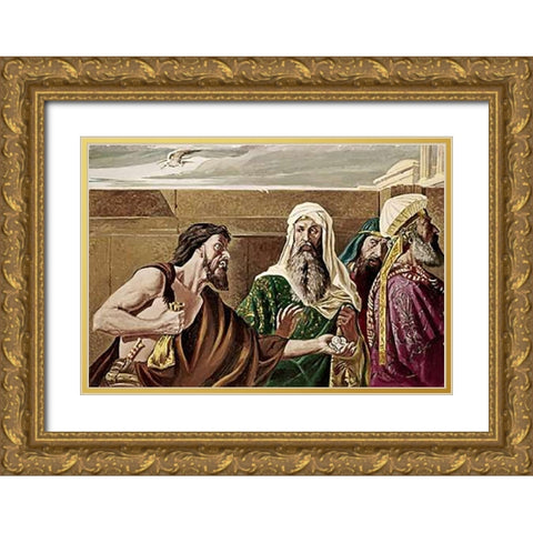 Dispair of Judas Gold Ornate Wood Framed Art Print with Double Matting by Armitage, Edward