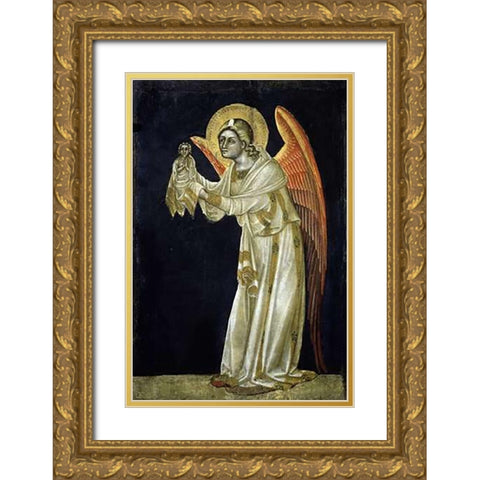 Angel Gold Ornate Wood Framed Art Print with Double Matting by Di Arpo, Guariento