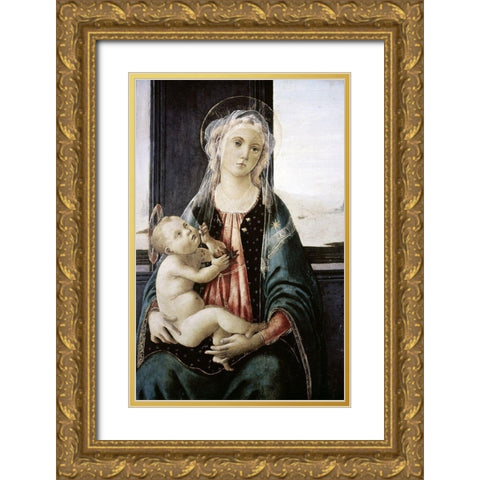 Madonna Del Mare Gold Ornate Wood Framed Art Print with Double Matting by Botticelli, Sandro