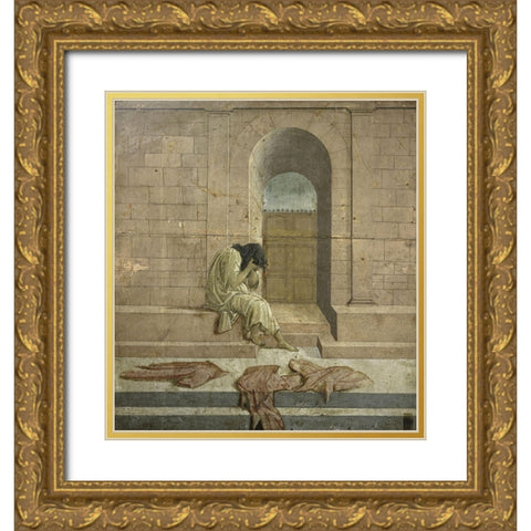 The Melanc Gold Ornate Wood Framed Art Print with Double Matting by Botticelli, Sandro