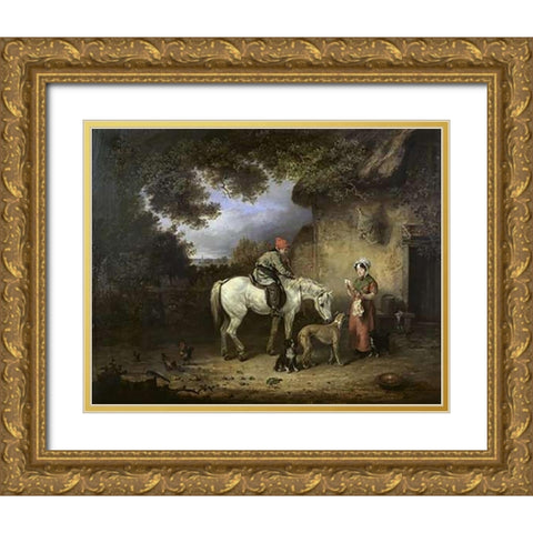 Vintaget Boy - Detail Gold Ornate Wood Framed Art Print with Double Matting by Bristow, Edmund